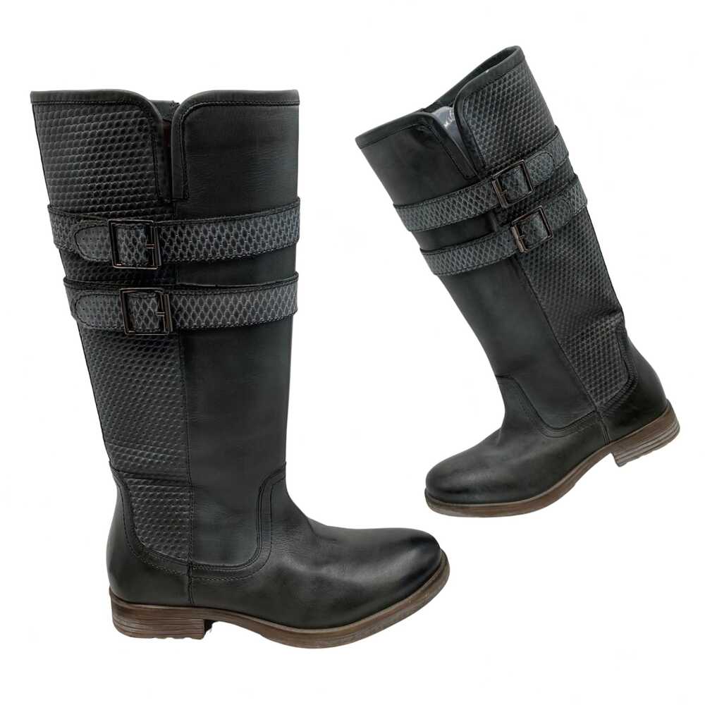 Roan Gray Leather Heeled Riding Boots | Women’s Size 7